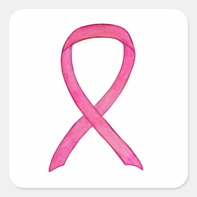 Breast Cancer Awareness Pink Ribbon Sticker Decals (Front)