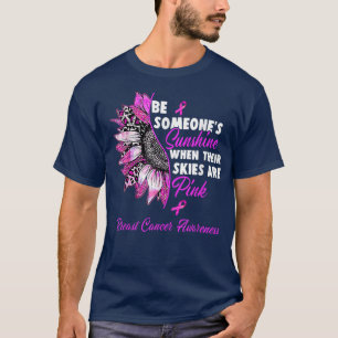 Breast Cancer Awareness Pink Ribbon Sunflower T-Shirt