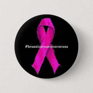 Breast Cancer Awareness Pink Ribbon Support 6 Cm Round Badge