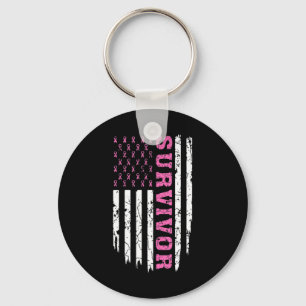 Breast Cancer Awareness Pink Ribbon Survivor Ameri Key Ring
