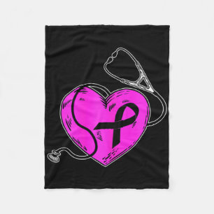 Breast Cancer Awareness Pink Ribbon Survivor Gift  Fleece Blanket