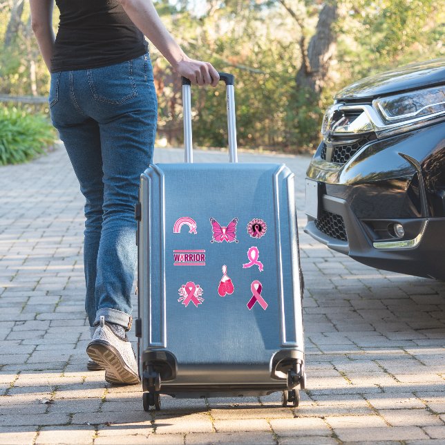 Breast Cancer Awareness Pink Ribbon Symbols Collec (Suitcase Insitu)