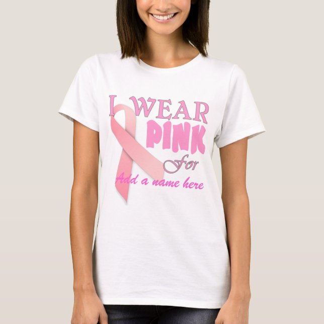 Breast Cancer Awareness Pink Ribbon Template T T-Shirt (Front)