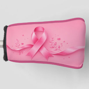Breast cancer awareness pink ribbon theme golf head cover