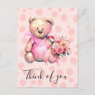 Breast Cancer Awareness Pink Ribbon think of you Postcard
