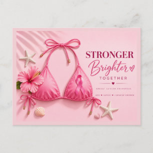 Breast Cancer Awareness Pink Ribbon think of you Postcard