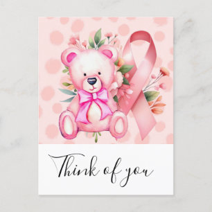 Breast Cancer Awareness Pink Ribbon think of you Postcard