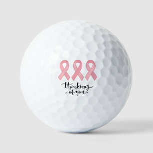 Breast Cancer Awareness Pink ribbon thinking  Golf Balls