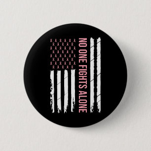 Breast Cancer Awareness Pink Ribbon Usa American F 6 Cm Round Badge