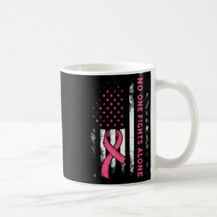 Breast Cancer Awareness Pink Ribbon Usa American F Coffee Mug
