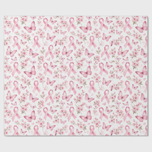 Breast Cancer Awareness Pink Ribbon Wrapping Paper