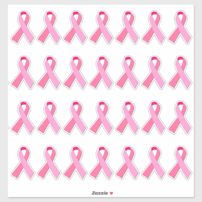 Breast Cancer Awareness Pink Ribbon X 28 (Sheet)