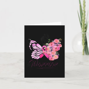 Breast Cancer Awareness Pink Ribbons Butterfly  Card