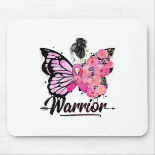 Breast Cancer Awareness Pink Ribbons Butterfly Mouse Mat