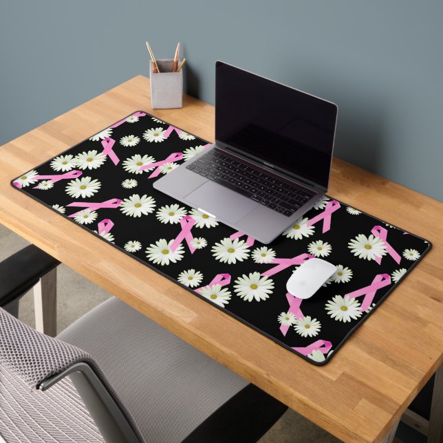 Breast Cancer Awareness Pink Ribbons Desk Mat (Office 2)