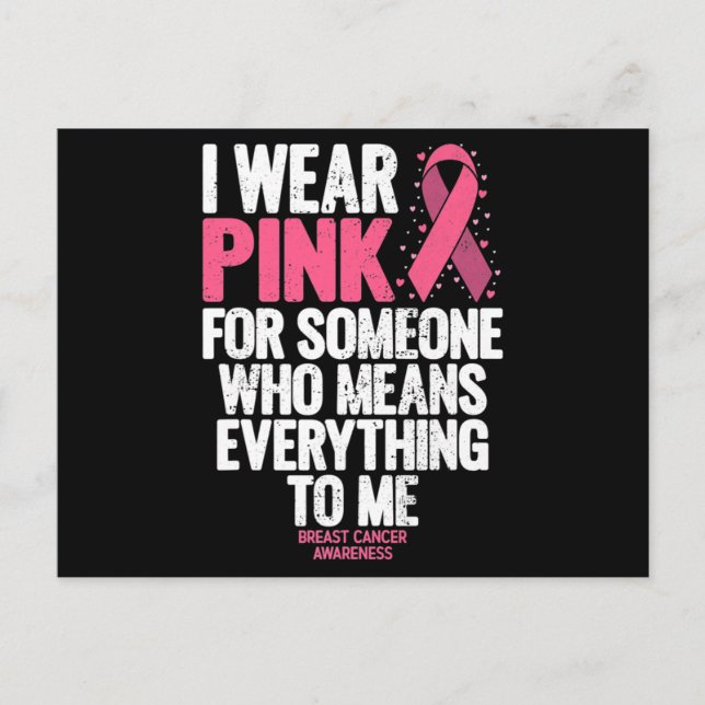 Breast Cancer Awareness Pink Ribbons In October We Postcard (Front)