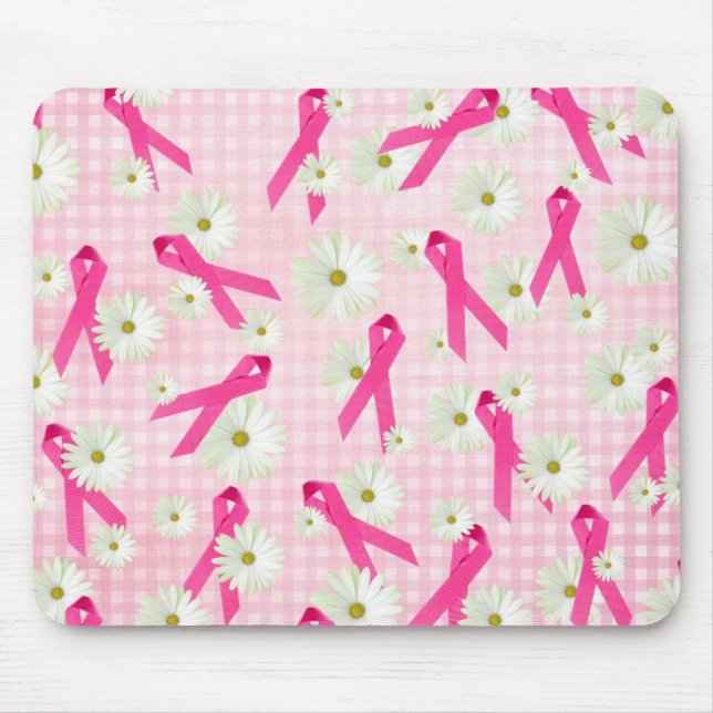 Breast Cancer Awareness pink ribbons Mouse Mat (Front)