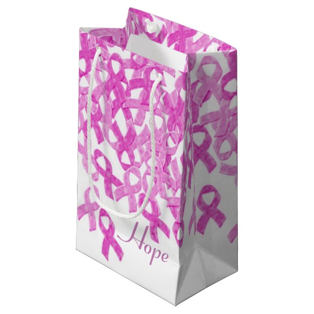 Breast Cancer Awareness Pink Velvet Ribbon Bag (Front Angled)