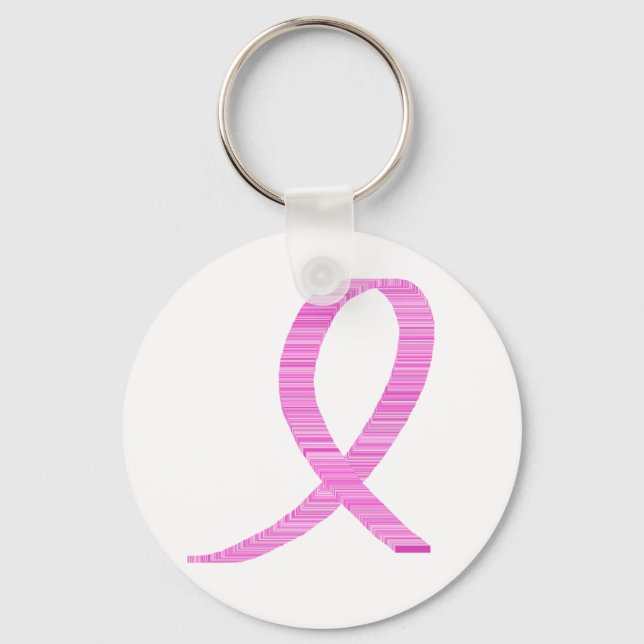 Breast Cancer Awareness Pinkt Ribbon Key Ring (Front)