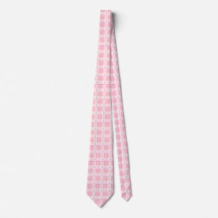 Breast Cancer Awareness Plaid Pink Ribbon Tie
