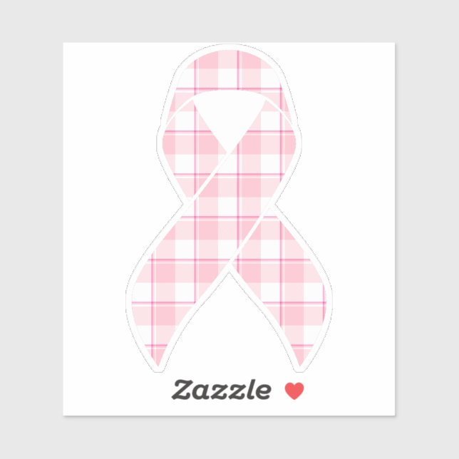 Breast Cancer Awareness Plaid Ribbon Pink (Sheet)