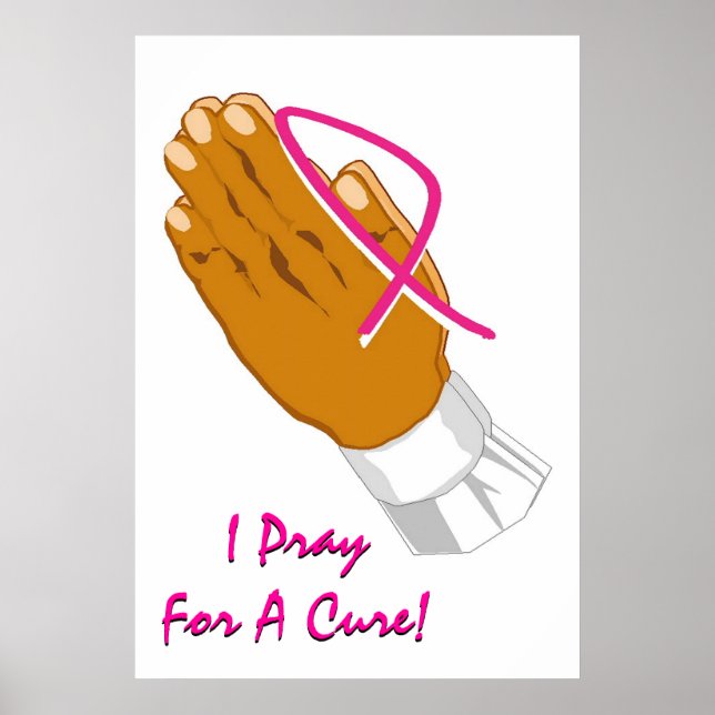 Breast Cancer Awareness Praying Hands Poster (Front)