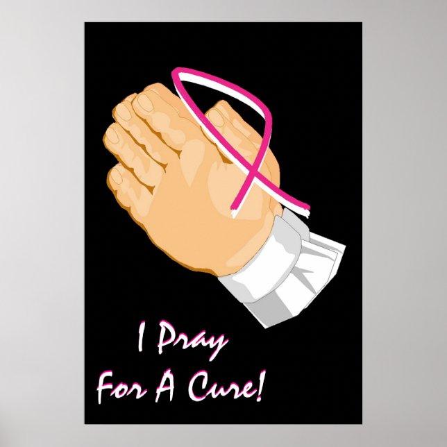 Breast Cancer Awareness Praying Hands Poster (Front)
