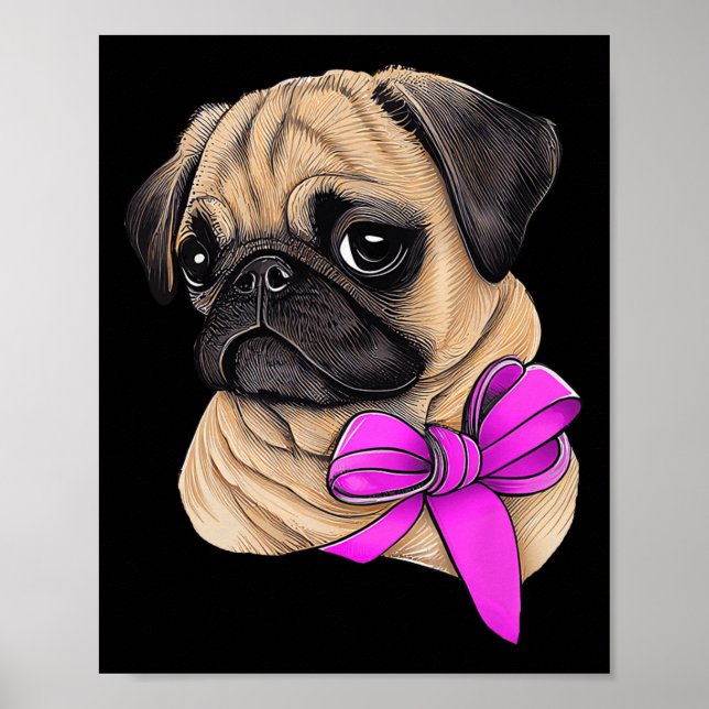 Breast Cancer Awareness Pug Breast Cancer Month  Poster (Front)