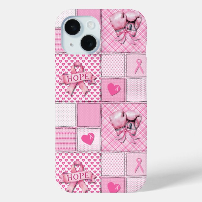 Breast Cancer Awareness Quilt Pattern Phone Case  (Back)