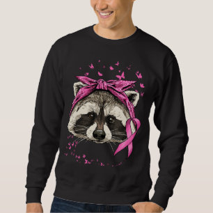 Breast Cancer Awareness Racoon Pink Ribbon Cancer Sweatshirt