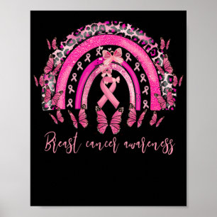 Breast Cancer Awareness Rainbow Boho October Poster
