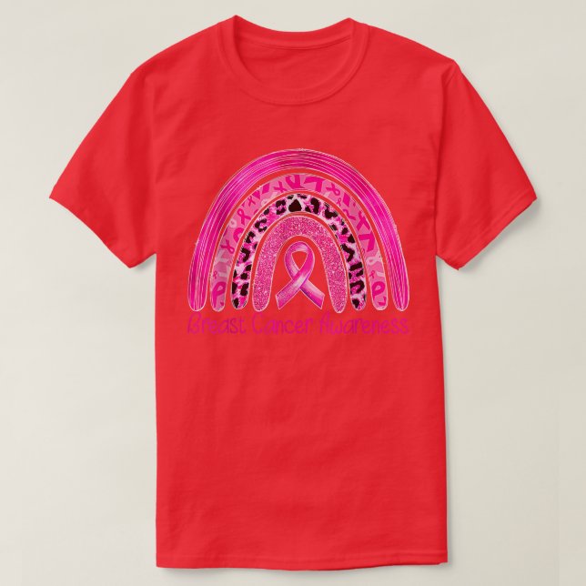Breast Cancer Awareness Rainbow In October We Wear T-Shirt (Design Front)