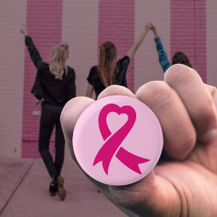 Breast Cancer Awareness Ribbon 3 Cm Round Badge