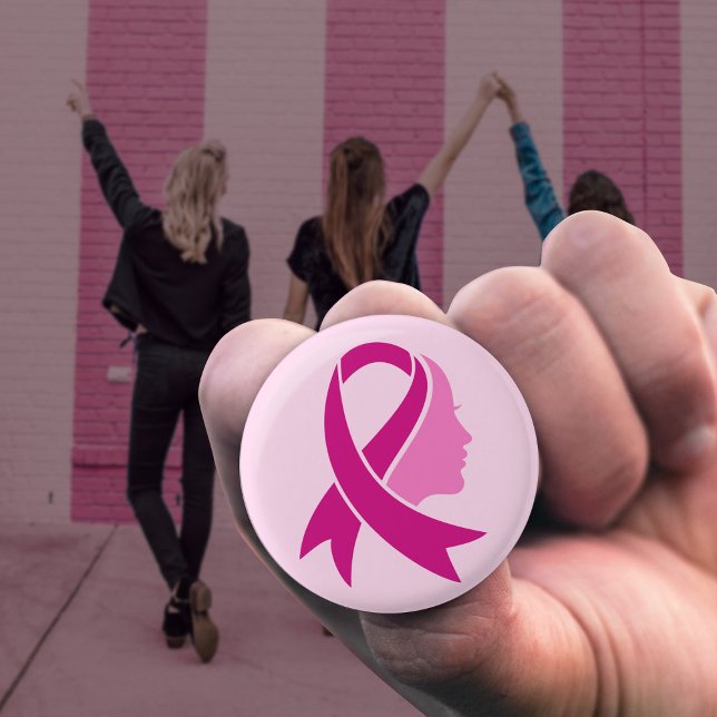 Breast Cancer Awareness Ribbon 3 Cm Round Badge (Creator Uploaded)