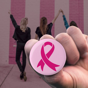 Breast Cancer Awareness Ribbon  3 Cm Round Badge
