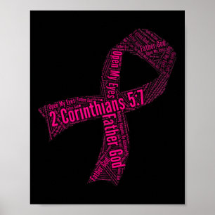 Breast Cancer Awareness Ribbon Bible Verse Poster