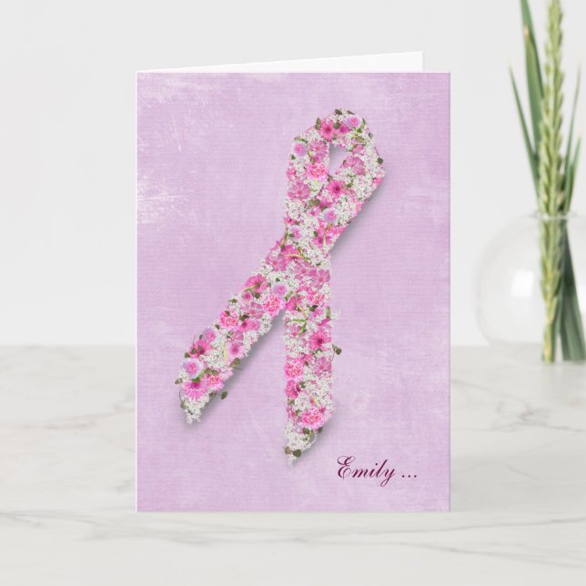 Breast Cancer Awareness Ribbon Card (Front)