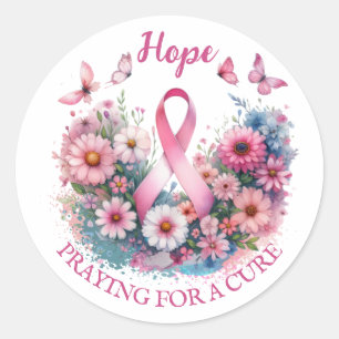 Breast Cancer Awareness Ribbon Classic Round Sticker