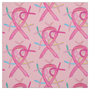 Breast Cancer Awareness Ribbon Fabric Material