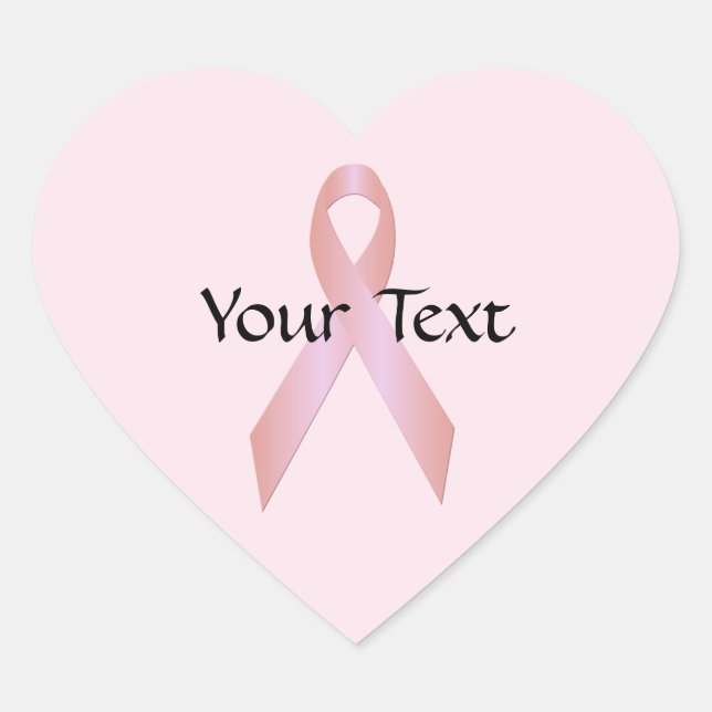 Breast Cancer Awareness Ribbon Heart Sticker 2 (Front)