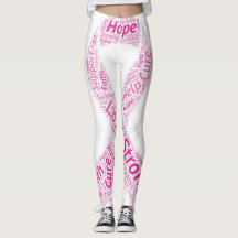 Breast Cancer Awareness Ribbon Leggings