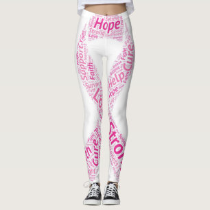 Breast Cancer Awareness Ribbon Leggings