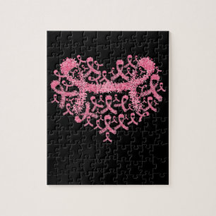 Breast Cancer Awareness Ribbon Pink Survivor Jigsaw Puzzle