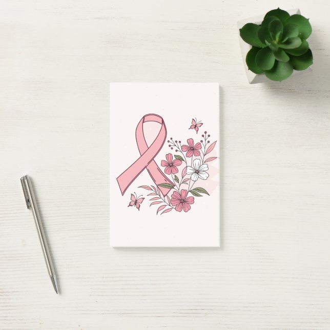 Breast Cancer Awareness Ribbon  Post-it Notes (Office)