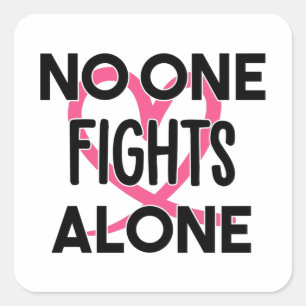 Breast Cancer Awareness Ribbon Square Sticker