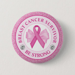 Breast Cancer Awareness Ribbon Survivor 6 Cm Round Badge