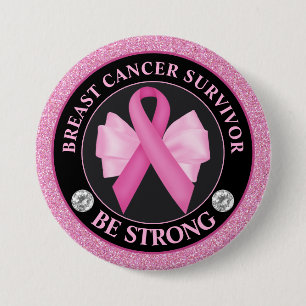 Breast Cancer Awareness Ribbon Survivor 7.5 Cm Round Badge