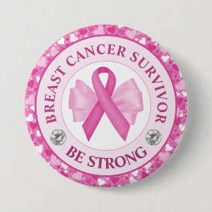 Breast Cancer Awareness Ribbon Survivor 7.5 Cm Round Badge