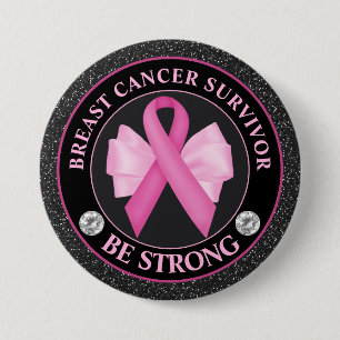Breast Cancer Awareness Ribbon Survivor 7.5 Cm Round Badge