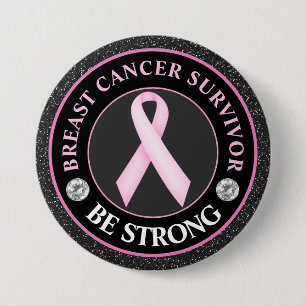 Breast Cancer Awareness Ribbon Survivor 7.5 Cm Round Badge